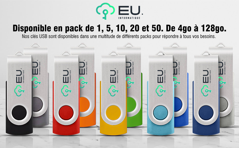 5 Clé USB 2.0 Flash Drive USB Pivotant