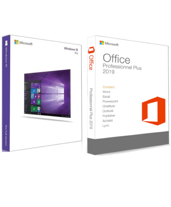 Licence Microsoft Windows 10 PRO OEM à 10.82 euros et licence Office 2019  Pro Plus à 46.71 euros